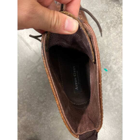 Aston Grey Classic Brown‎ Leather Men's Boots size 9 - Picture 3 of 4